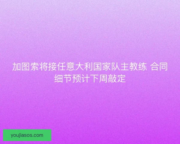 加图索将接任意大利国家队主教练 合同细节预计下周敲定 加图索将接任意大利国家队主教练 合同细节预计下周敲定